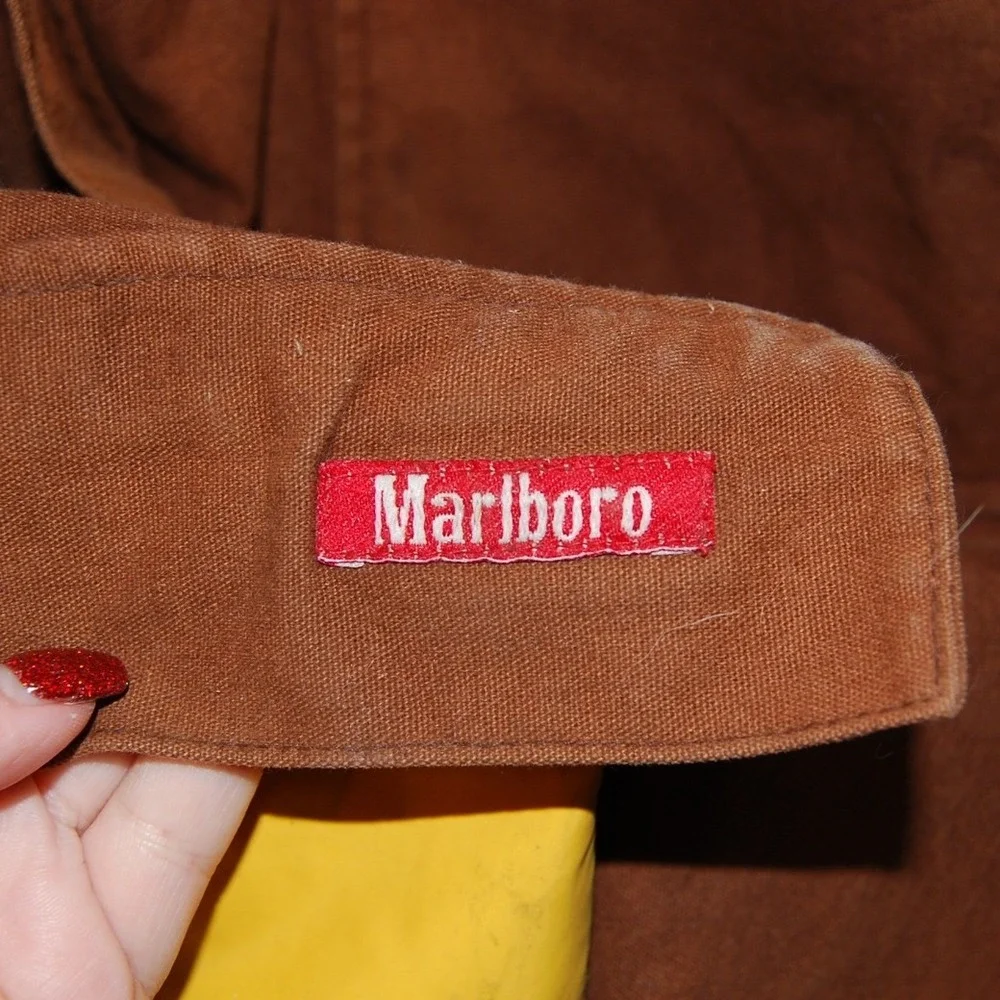 Marlboro Trench Coat‎ Size Medium Vintage 90's reversible rain jacket Faded torn
